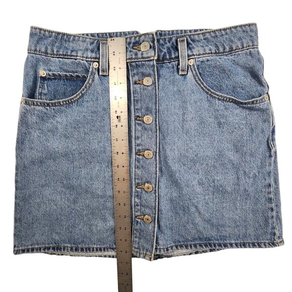 Levi's Levi Strauss & Co Jean Skirt 30 (US 6) Button Front Denim Y2k Western - Picture 11 of 12